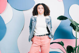 Young Woman Blowing Bubble Gum  image 3