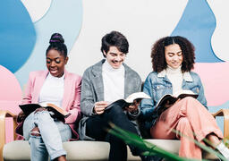 Young People Drinking Coffee and Laughing Together  image 4