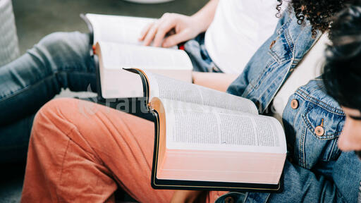 Young People Reading the Bible Together