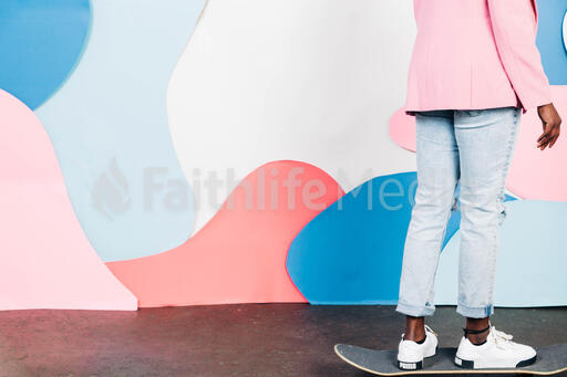Young Woman Skateboarding