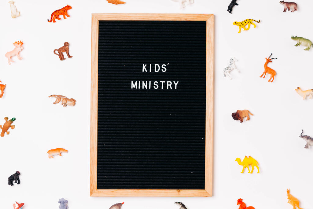 Kids' Ministry Letter Board Surrounded by Toy Animals large preview