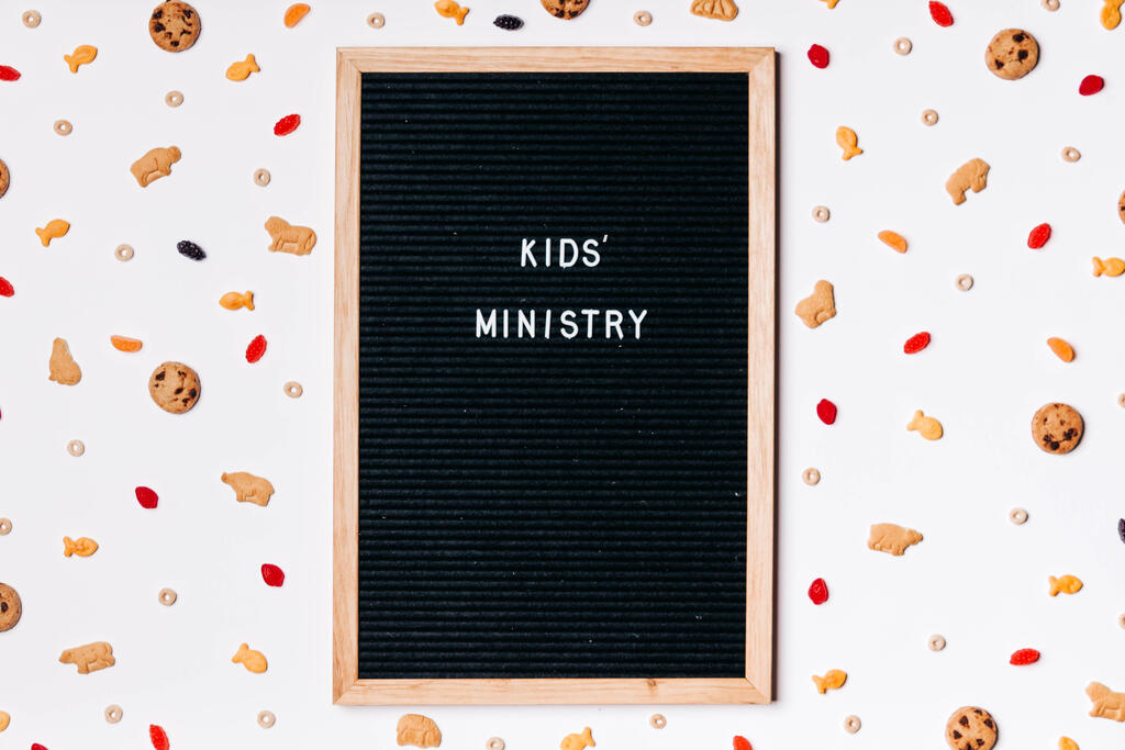 Kids' Ministry Letter Board Surrounded by Snacks large preview