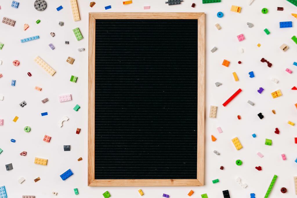 Blank Letter Board Surrounded by Legos large preview