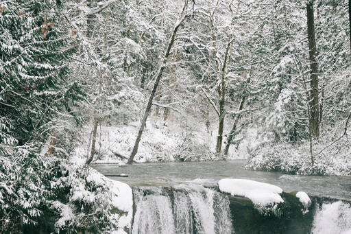Waterfall in the Snow