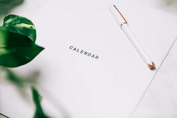 Printed Calendar Behind Greenery  image 7