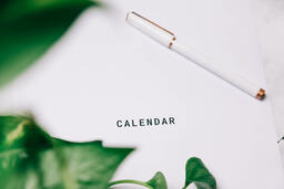 Printed Calendar Behind Greenery  image 23