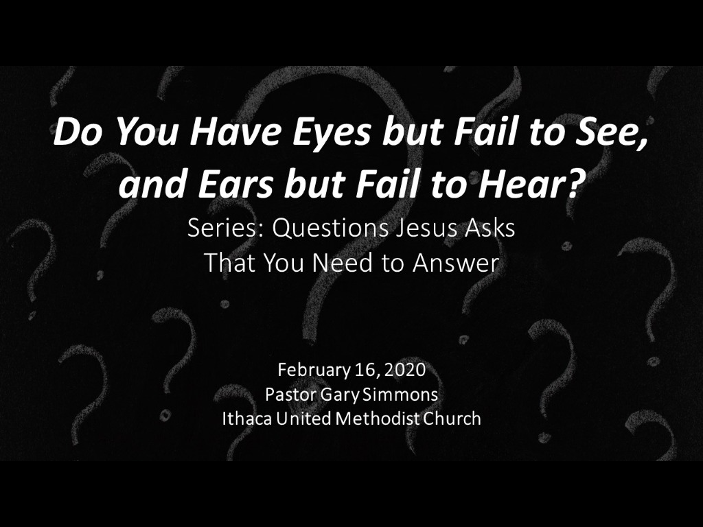 Do You Have Eyes but Fail to See, and Ears but Fail to Hear? Logos