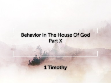 Behavior In The House Of God