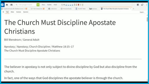 The Church Must Discipline Apostate Christians