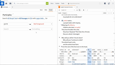 Interpreting the Use of Participles