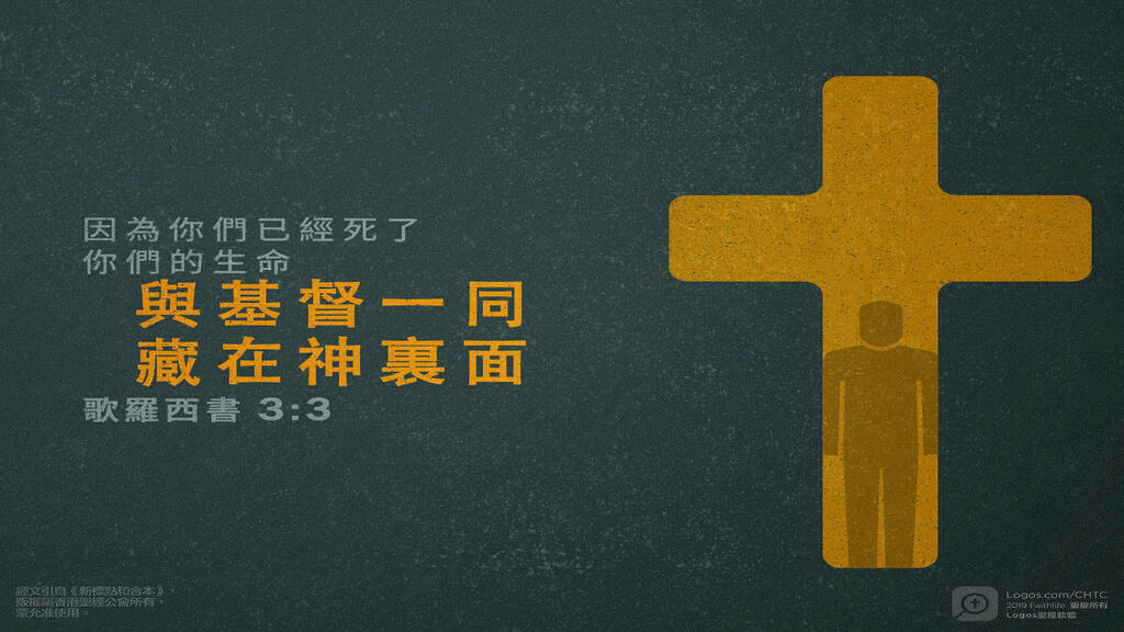 歌羅西書 3：3: 因為你們已經死了，你們的生命與基督一同藏在神裏面。