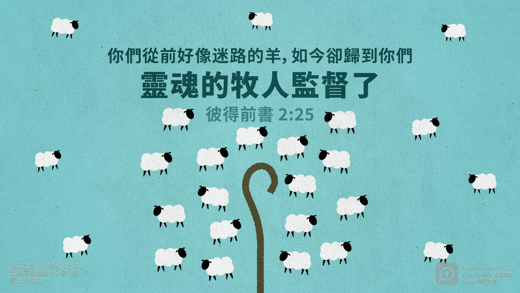 彼得前書 2：25: 你們從前好像迷路的羊，如今卻歸到你們靈魂的牧人監督了。