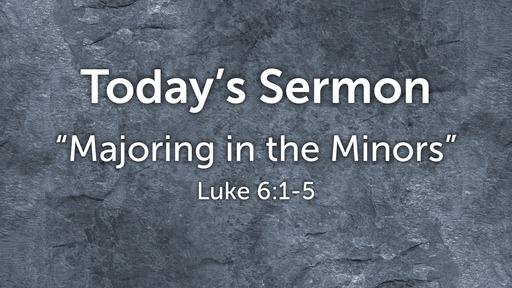 "Majoring in the Minors" - Luke 6:1-5