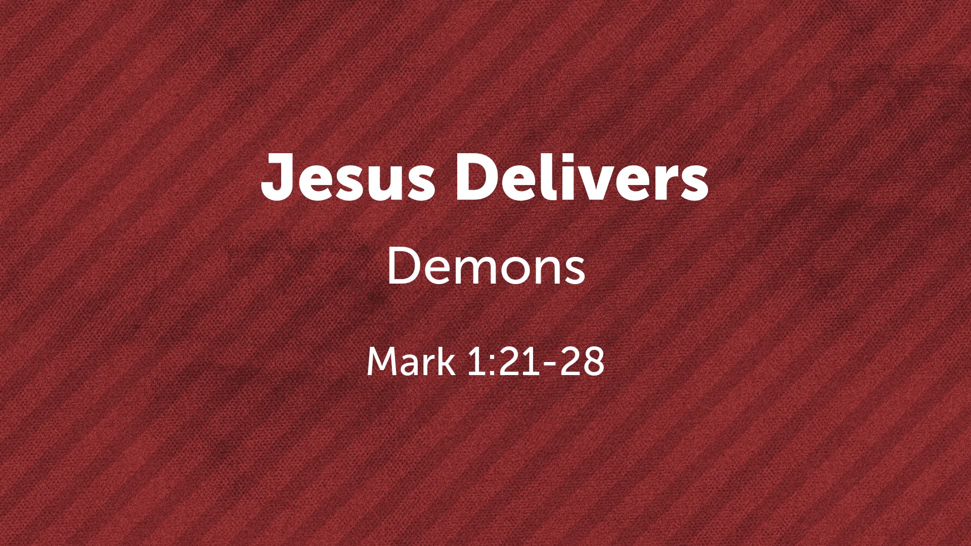 Mark 1:21-28 - Jesus Delivers - Logos Sermons