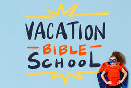 Boy Super Hero with a Vacation Bible School Graphic  image 2