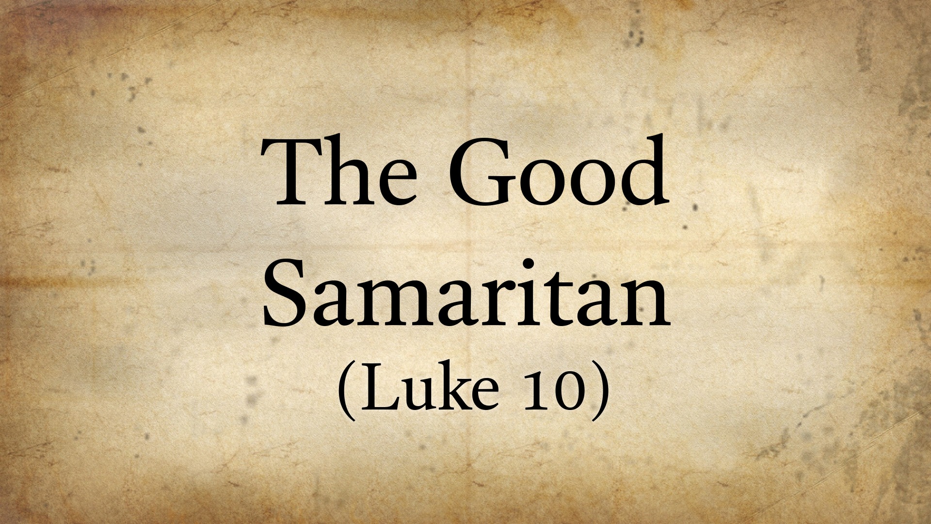 The Good Samaritan Logos Sermons