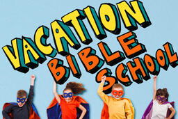 Kid Super Heroes with Vacation Bible School Graphic  image 1