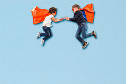 Kid Super Heroes Flying and Fist Pounding  image 3