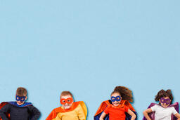 Kid Super Heroes in Capes and Masks  image 1