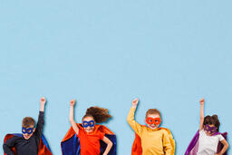 Kid Super Heroes in Capes and Masks  image 2