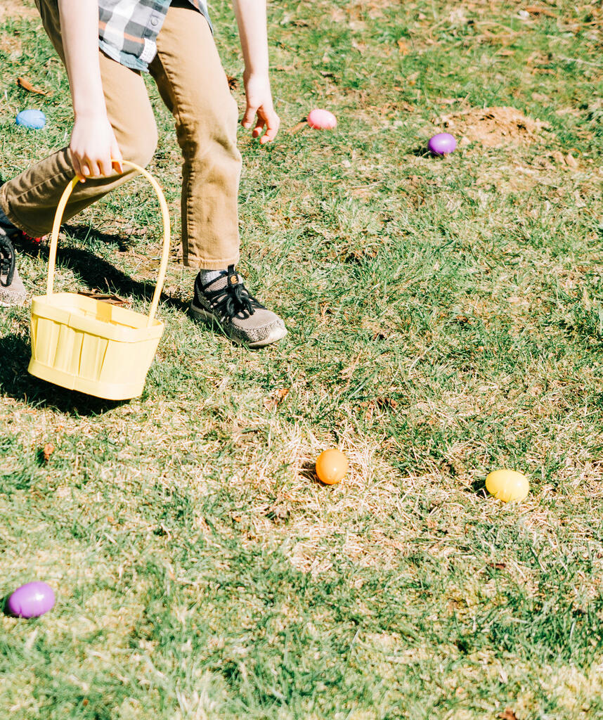 Boy Grabbing Easter Eggs large preview