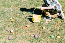 Boy Grabbing Easter Eggs  image 2