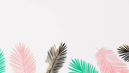 Pink, Green and Gold Paper Palm Leaves  image 5
