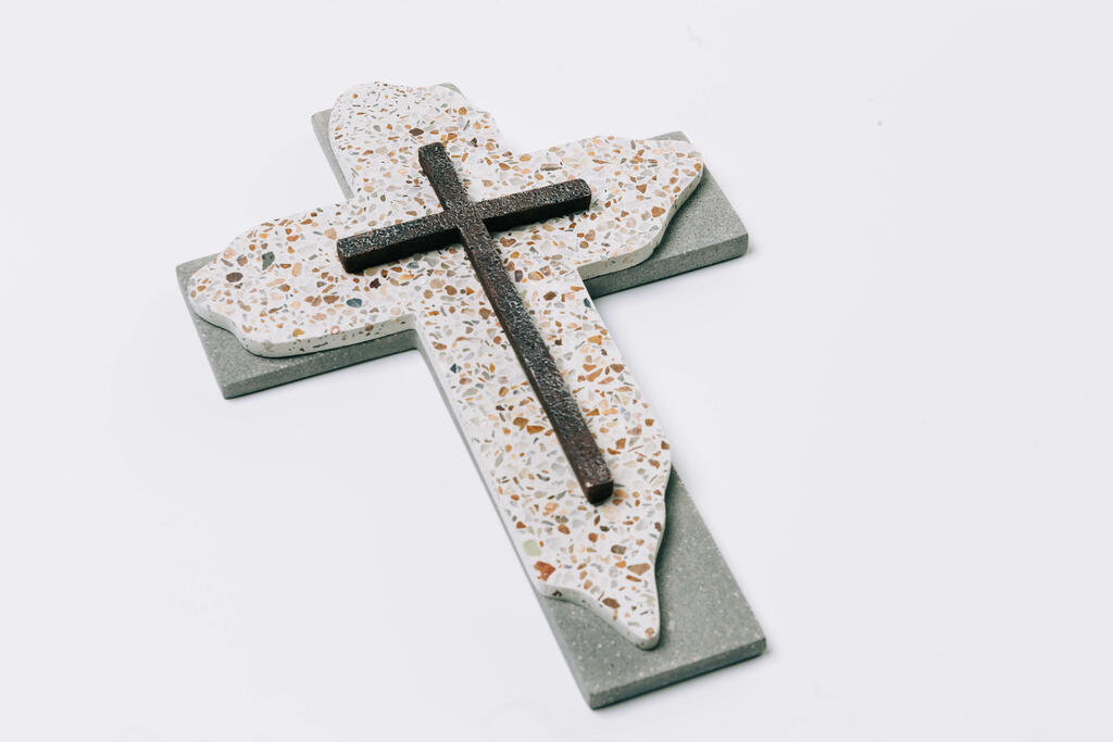 Speckled Tile and Stone Cross large preview