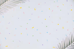 White Palm Leaves with Pastel Pattern  image 2