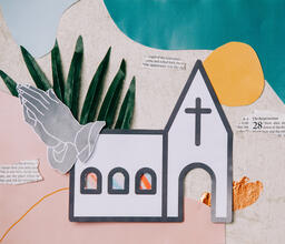 Church Building Paper Craft Collage  image 1
