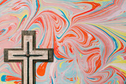 Cross on Pastel Marbled Background  image 2