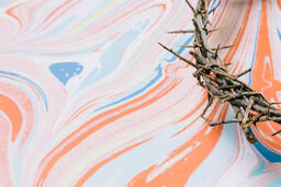 The Crown of Thorns on Pastel Marbled Background  image 1