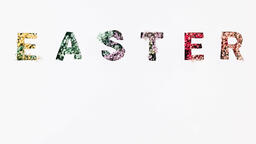 Flowers Poking Through Letters to Spell Easter  image 1