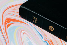 Bible on Pastel Marbled Background  image 1