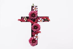 Cross with Purple Flowers Poking Through  image 5