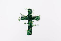 Cross with Greenery Poking Through  image 6