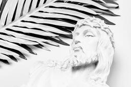 Christ Statue with Palm Leaves  image 1