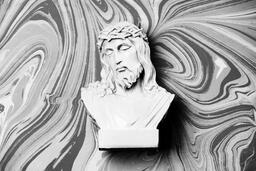 Christ Statue on Marbled Background  image 2