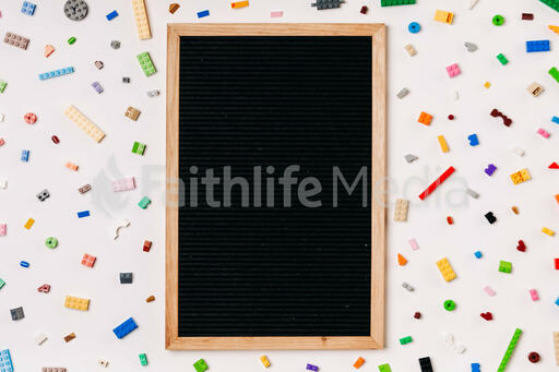 Blank Letter Board Surrounded by Legos