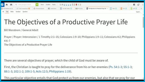 The Objectives of a Productive Prayer Life