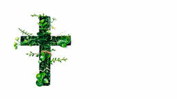 Cross with Greenery Poking Through  image 5