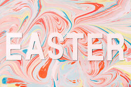 EASTER on Pastel Marbled Background  image 5