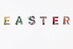 Flowers Poking Through Letters to Spell Easter  image 3