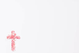 Cross with Pink Flowers Poking Through  image 9