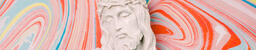Christ Statue on Pastel Marbled Background  image 7