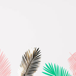 Pink, Green and Gold Paper Palm Leaves  image 13