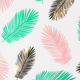 Pink, Green and Gold Paper Palm Leaves  image 12