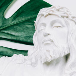 Christ Statue and Modern Foliage  image 3