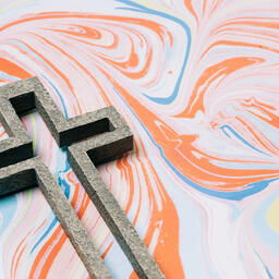Cross on Pastel Marbled Background  image 5