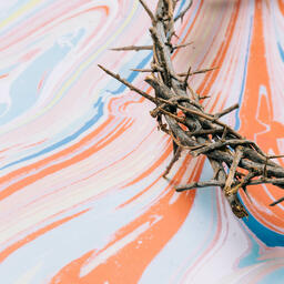 The Crown of Thorns on Pastel Marbled Background  image 4